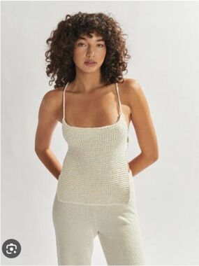 One Mile Cream Crochet Tank Top - Lightweight Summer Knit